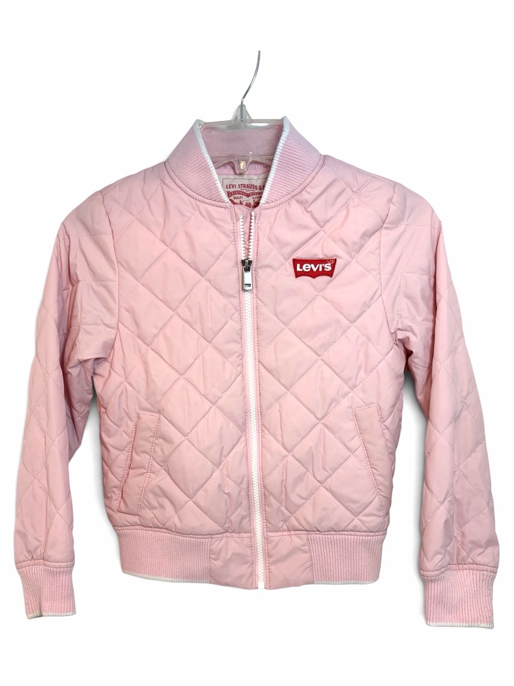 Levi's Girls' Pink Quilted Bomber Jacket Size Small 8-10 year’s old